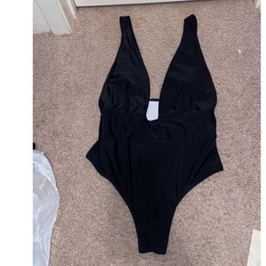 Black one piece bathing suit